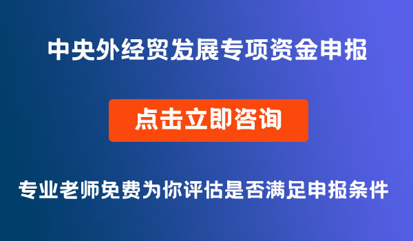 中央外經(jīng)貿(mào)發(fā)展專項資金