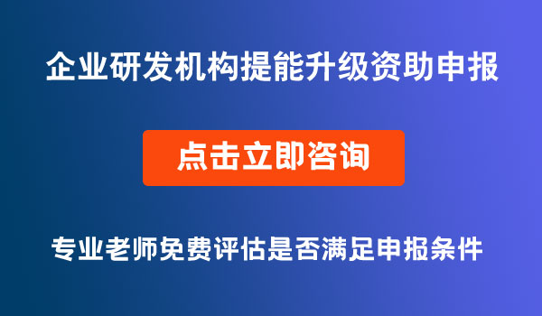 企業(yè)研發(fā)機(jī)構(gòu)提能升級資助申報(bào)