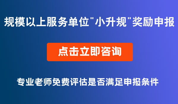 規(guī)模以上服務(wù)單位“小升規(guī)”獎勵申報