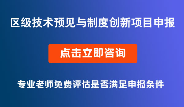 區(qū)級(jí)技術(shù)預(yù)見與制度創(chuàng)新項(xiàng)目申報(bào)