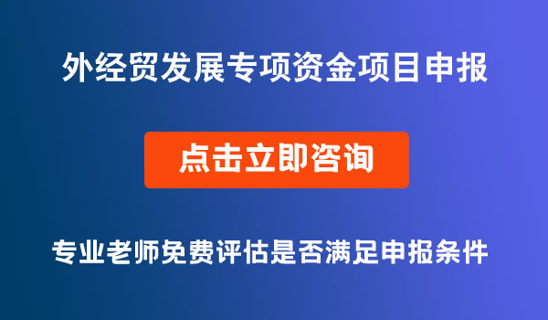 中央外經(jīng)貿(mào)發(fā)展專項(xiàng)資金項(xiàng)目申請